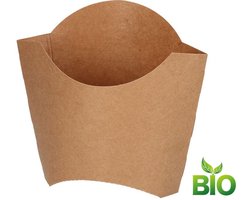 BIO Frietbakje Middel - 50 stuks - Patatbakje - Frietscoop - Karton - Bruin