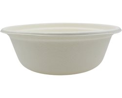 BIO Wegwerp soepkommen - Schaaltje suikerriet - 390ml - 25 stuks - Duurzaam en Milieuvriendelijk