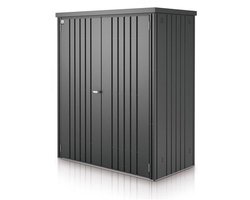 Biohort metalen tuinkast 155x83 cm. met bodemprofiel - Donkergrijs Metallic