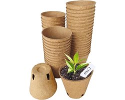 Biologisch Afbreekbare Startpotten - Papieren Kweekpotten Plantenbekers - Zaaien en Kiemen - Directe Bodemtransplantatie - 45 stuks - Bruin
