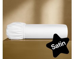 Biologisch Katoen Hoeslaken Wit 90x200 cm - Mako Satijn voor Matras tot 30cm