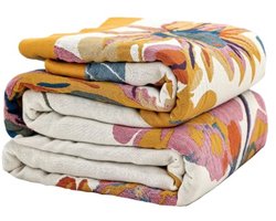 Biologisch Katoenen Sofa Deken voor 2-3 Zits Banken - Zacht en Ademend - 230 x 250 cm - Beige