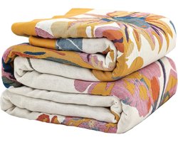 Biologisch Katoenen Sofa Deken voor 2-3 Zits Banken - Zacht en Ademend - 230 x 250 cm - Beige