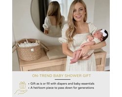 Biologische Zeegras Luier Organizer - Handgemaakte Luxe Mand voor Baby's