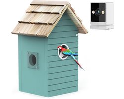 Bird House met camera,Slim Vogelhuisje met Camera – Houten DIY Nestkast voor Binnen en Buiten, met Nachtzicht en Live Observatie