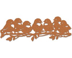 Bird Metal Wall Art - Outdoor Bird On Branch - Rusty Hanging Ornament - Artwork for Living Room Bedroom Office Home Balcony Garden Tree Housewarming Party 30x10.4