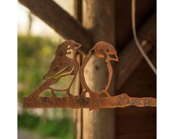 Birdwise tuindecoratie huismus stelletje cortenstaal
