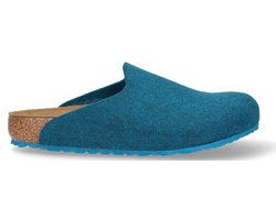 Birkenstock Amsterdam Pantoffels Petrol Regular-fit |  Aqua | Wolvilt | Maat 40