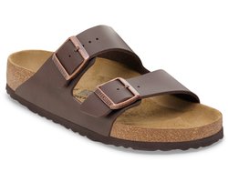 Birkenstock Arizona - Birko-Flor - Slippers - Dark Brown - Bruin - Unisex - Narrow - Maat 42 (4013871020189)