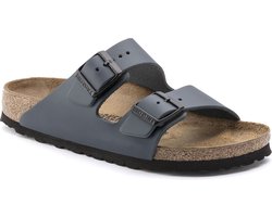 Birkenstock Arizona Slippers Blauw Leer Narrow-fit