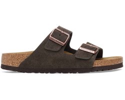 Birkenstock - Arizona Suède Mocha Bruin Smal Voetbed - Maat 38