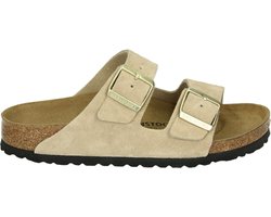 Birkenstock ARIZONA SUEDE SANDCASTLE - Dames slippers - Kleur: Wit/beige - Maat: 42