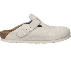 Birkenstock BOSTON ANTIQUE WHITE - Dames slippers - Kleur: Wit/beige - Maat: 42