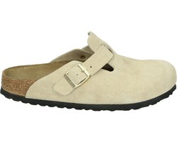 birkenstock - BOSTON BS SUEDE - Dames slippers - Kleur: Wit/beige - Maat: 42