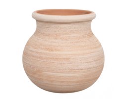 BISCOTTINI Bloempot Kruik Made in Italy - Unieke Toscaanse Tuindecoratie - Natuurlijke Toscaanse Terracotta - Tuinpot Vorstbestendige 31x31x29 cm