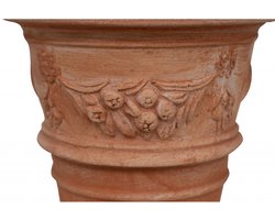 BISCOTTINI Bloempot Made in Italy - Plantenpot - Natuurlijke Toscaanse Terracotta - Tuindecoratie Vaas 100% Natuurlijke Materialen 20x20x17 cm - Handgemaakt