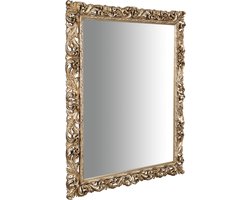 BISCOTTINI Grote Wandspiegel FLORA - Hangende Spiegel van Hout - Bladzilveren Afwerking - 200x6x158 cm - Staande of Hangende Spiegel -Made in Italy