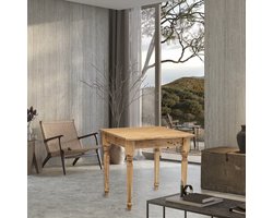 BISCOTTINI Keuken Tafel - Eetkamertafel Lindehout met Natuurlijke Afwerking - Vierkante Tafel 80x80x78 cm - Landelijke stijl - Made in Italy