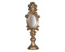 BISCOTTINI Klassieke Staande Spiegel - Spiegel voor Kaptafel - Antiek Zilveren Afwerking - Gemaakt in Italië - 39x28x110cm