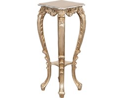 BISCOTTINI Klein Console Tafel FIRENZE - Houten Haltafel - Handgemaakte Sidetable - Bladzilveren Afwerking - 37x34x87cm- Bloemenstandaard voor de Hal