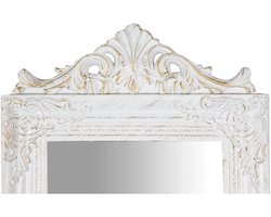 BISCOTTINI - Passpiegel Volledige Lengte - Vrijstaande Spiegel met Standaard - Antiek Witte Afwerking in romantische stijl - 43x4x178cm