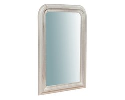 BISCOTTINI Spiegel TIJD Made in Italy - Wandspiegel Organische Vorm met Afwerking Antiek Wit - Hout - Hangspiegel 43x69 cm - voor Scandinavische, Japandi, Industrieel, Bohemian, Botanisch stijl