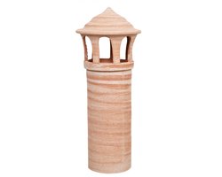 BISCOTTINI - Terracotta Schoorsteenpot voor de Tuin - Handgemaakte Schoorsteenkap in Rustieke Stijl - Vorstbestendig - 29x29x72cm