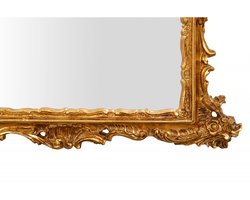 BISCOTTINI Wandspiegel Organisch NOBILIA - Decoratieve Spiegel met Afwerking Antiek Bladgoud - Handgemaakt Houten Frame 74x120 cm - voor industriële, landelijke, botanische stijl