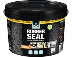 Bison Rubber Seal Emmer 4 + 1 L GRATIS, Rubber coating om oppervlakken waterdicht te maken, binnen en buiten, dakgoten, beschermen en repareren, 5 liter pot