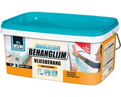 Bison Wand&Klaar® Behanglijm vliesbehang emmer 2.5 kg, kant en klaar, eenvoudig aanbrengen, corrigeerbaar, goede hechting, voor alle soorten behang met een vliesrug