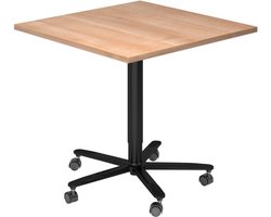 BISTRO 88Q D - Systeem conferentietafel 80 x 80 Zwart Knoestige Eiken
