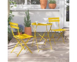 Bistro Set van 3 tuinmeubelen met inklapbare stoelen en tafel voor buiten en binnen