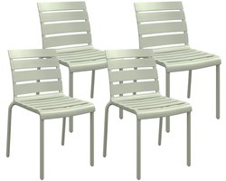 Bistro Stoelen Set – Tuinstoelen – Stapelbare Stoelen – Balkon Stoelen – Tuinmeubilair – UV-bestendig – 42x54x78 cm – Groen