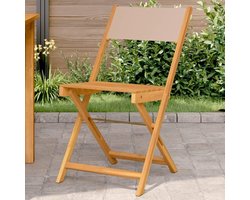 Bistro Stoelen - Tuinstoelen Set - Buiten Zitten - Massief Hout - 41x52.5x80 cm - Taupe