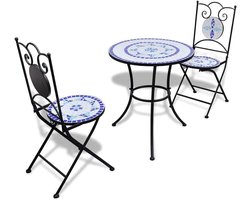 Bistroset 3-delig - Tuinset met mozaïek - Gezellige momenten buiten - Robuust ijzeren frame