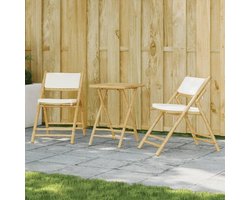 Bistroset Bamboe - Balkonmeubel Set - Buiten Zitten - Inklapbaar Ontwerp - 55 x 55 x 75 cm - Bruin