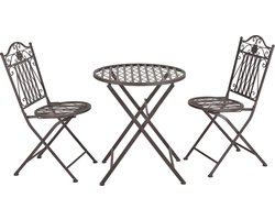 Bistroset Biella metaal tuintafel met 2 tuinstoelen groen