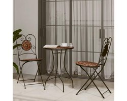 Bistroset - Buitenmeubels - Buiten Zitten - Mozaïek Design - 70 cm Hoog - Multicolor