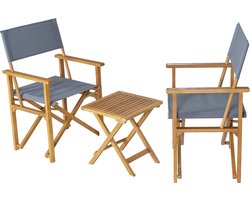 Bistroset Capistrello 3-delig tuintafel met 2 tuinstoelen houtkleurig en grijs casa.pro