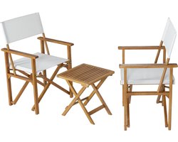 Bistroset Capistrello 3-delig tuintafel met 2 tuinstoelen houtkleurig en wit casa.pro