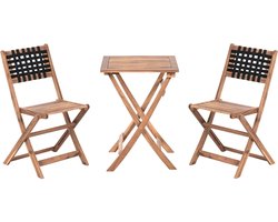 Bistroset CONIOLO Acaciahout Bruin/zwart