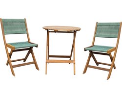 Bistroset Green Rope Acacia Hardhout