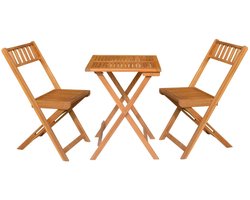 Bistroset Lyon 3- delig 2 Stoelen 1 Tafel Acacia Hardhout