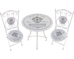 Bistroset Paris 3-delig metaal wit