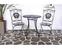 Bistroset Paris 3-delig metaal zwart