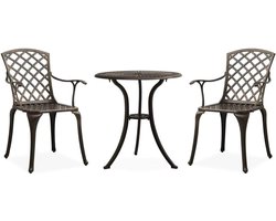 Bistroset Tuinset 3-delig Terrasmeubilair Gietijzer Brons