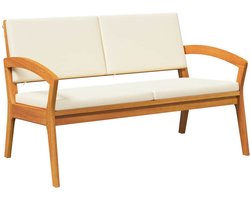 Bistroset | Tuinset met kussen 2 st Olie naturel Massief Acaciahout