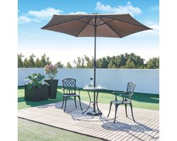 Bistroset Vena tuinset 3-delig donkergrijs met groene patina casa.pro