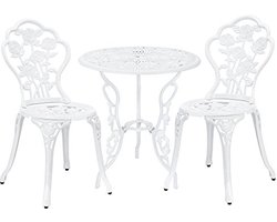 Bistroset voor 2 Personen - 3-delige Balkonset in Wit