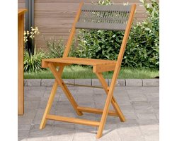 Bistrostoelen set - Acaciahouten stoelen - Buiten zitten - Inklapbaar ontwerp - 41x52.5x80 cm - Grijs